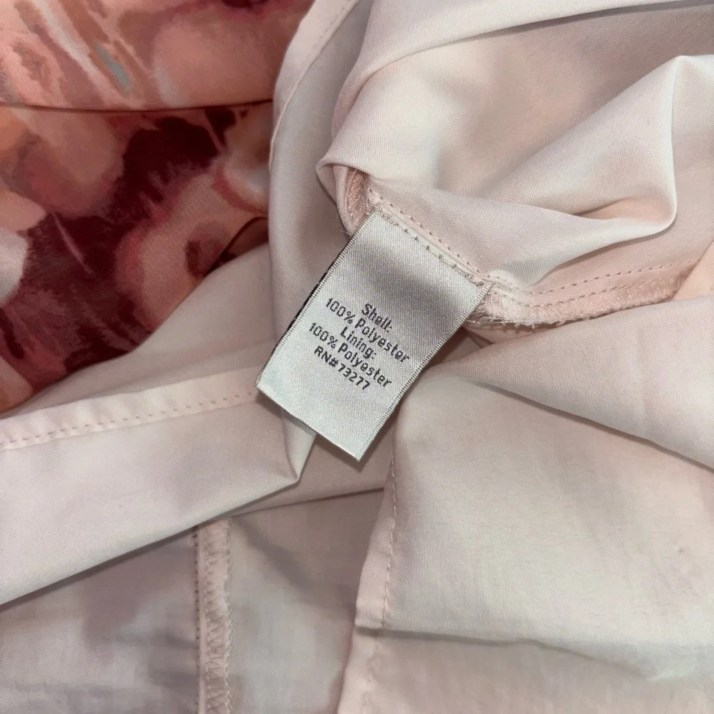 Lauren Conrad Pink Blush Floral Ombré Wrap Style Chiffon Dress Size 10 - Picture 6 of 9